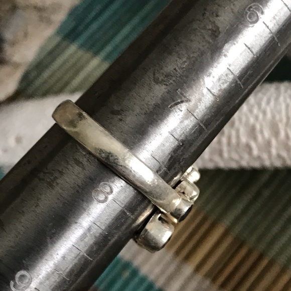 Vintage Sterling Silver Multi Stone Ring - Picture 3 of 7